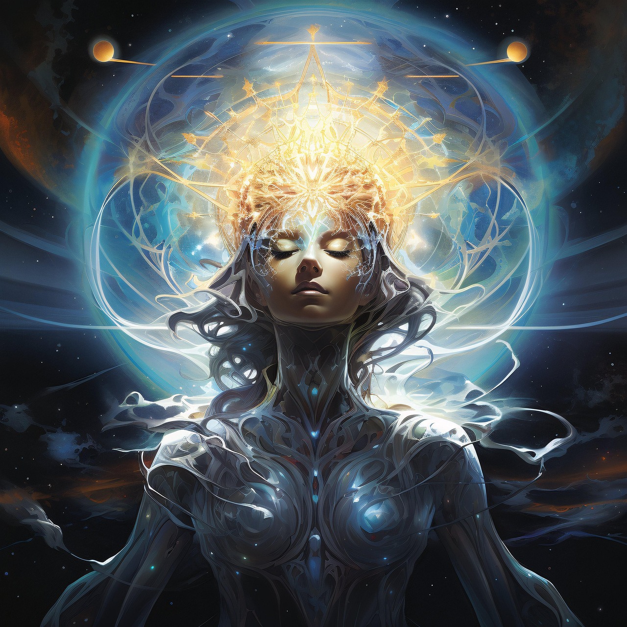 Download free HD stock image of Ai Generated Celestial Free ai generated celestial female illustration