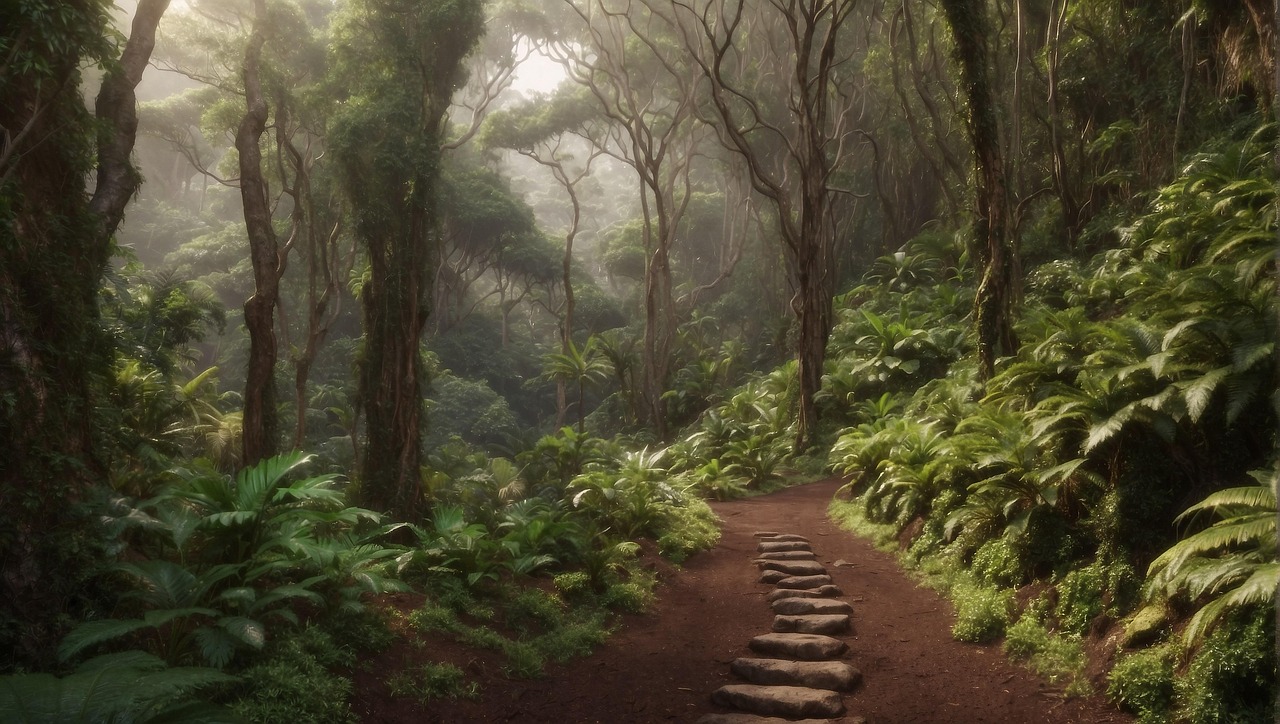 Download free HD stock image of Ai Generated Forest Free ai generated forest greenery illustration
