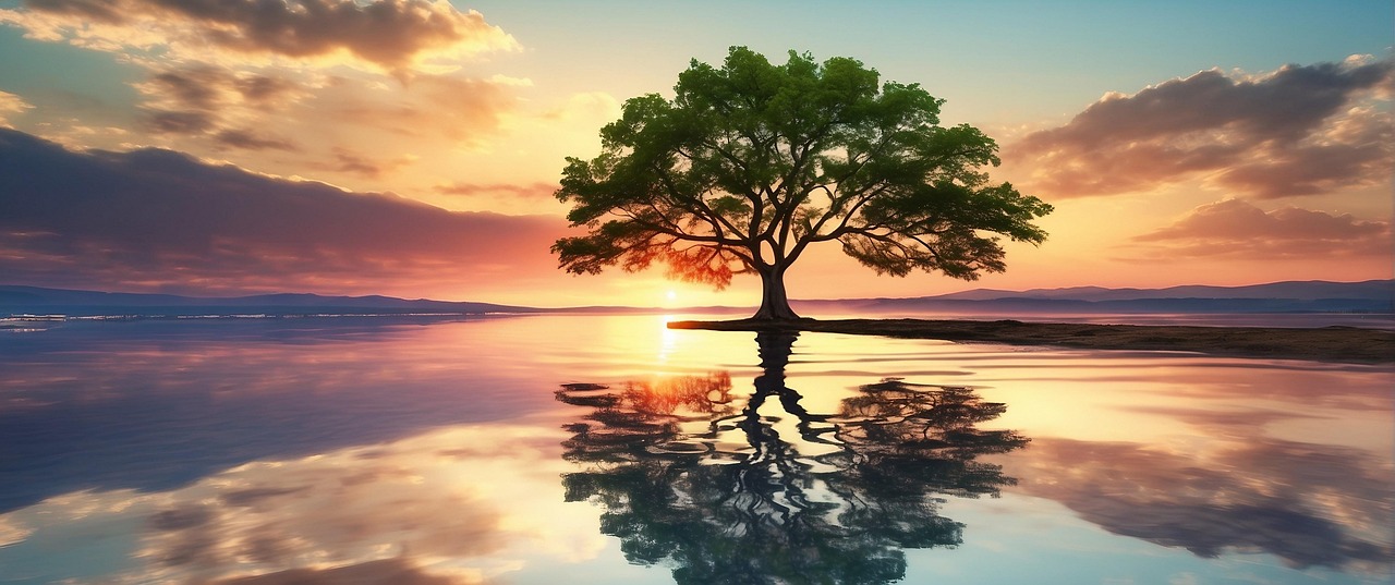 Download Ai Generated, Lake, Dusk. Royalty-Free Stock Illustration ...