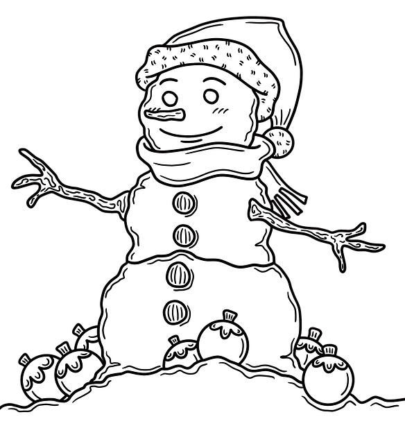 Free snowman snow christmas illustration