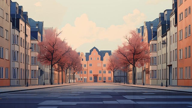 Free ai generated village houses illustration