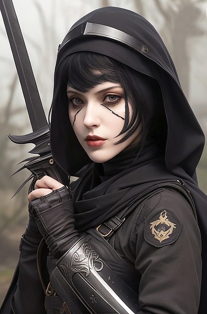 Free ai generated ninja girl illustration