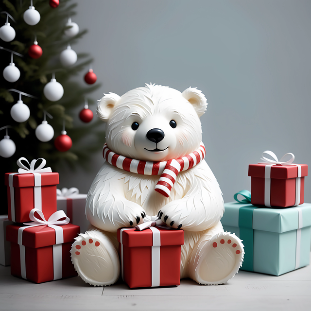Free ai generated christmas gifts illustration