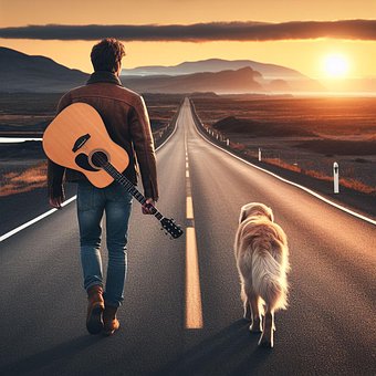 Free Man Guitar illustration and picture