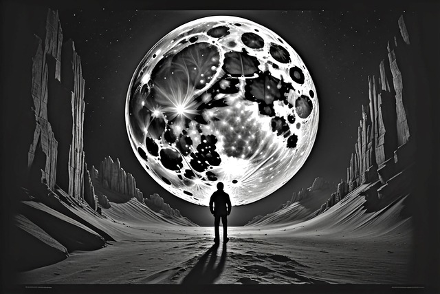 Ai Gegenereerd, Maan, Mens, Silhouet