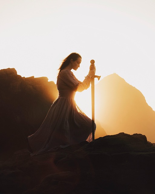 Free ai generated girl medieval dress illustration