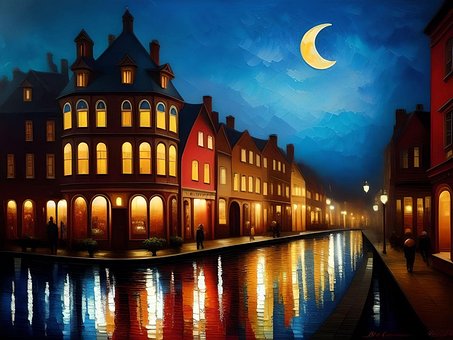 Free City Night illustration and picture