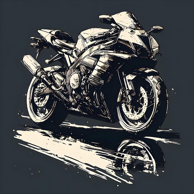 Moto, Sportiv, Desen, Artă, Retro