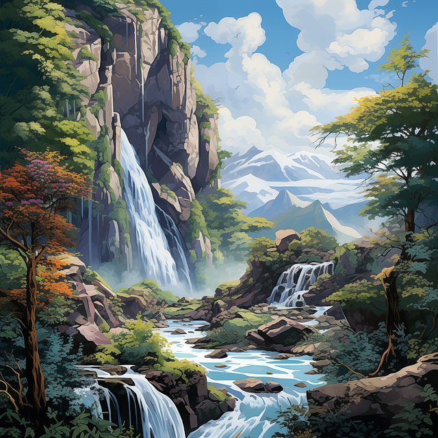 Free ai generated cascade trees illustration