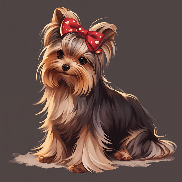 Download free HD stock image of Ai Generated Yorkshire Terrier Free ai generated yorkshire terrier dog illustration