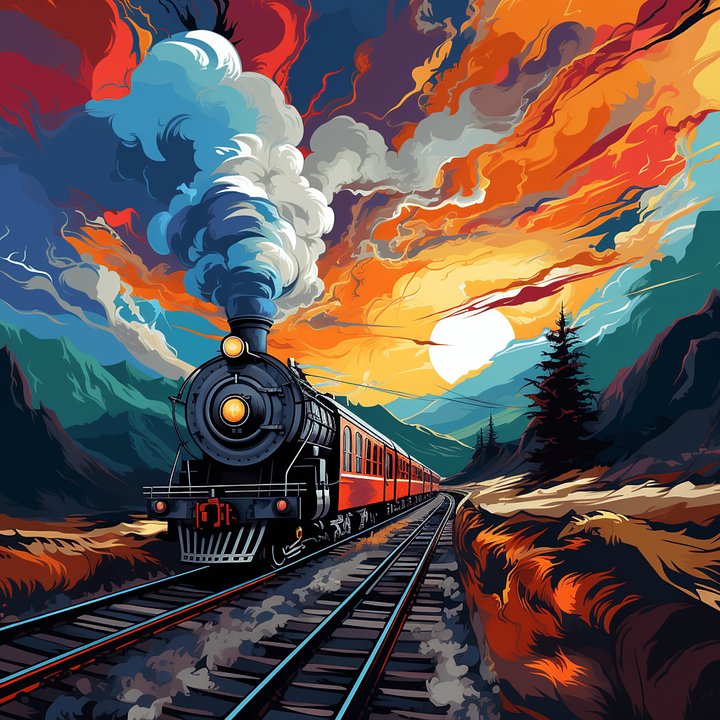 Download Ai Generated, Train, Railway. Royalty-Free Stock Illustration ...