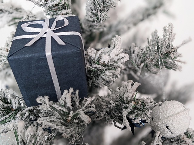 Kerstmis, Geschenk, Boom, Sneeuw