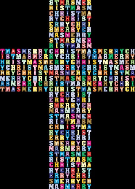 Free cross merry christmas jesus vector