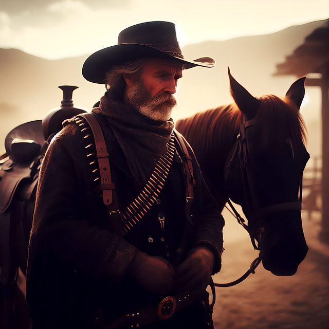 Free ai generated man gunfighter illustration