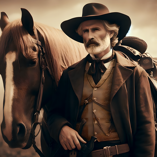 Free ai generated man gunfighter illustration