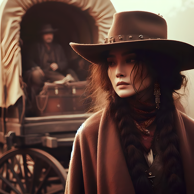 Free ai generated woman gunfighter illustration