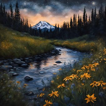 Free Mountain River illustration and picture