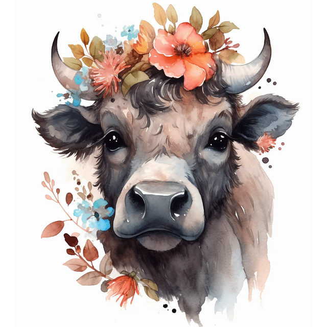 Free ai generated cow bovine illustration
