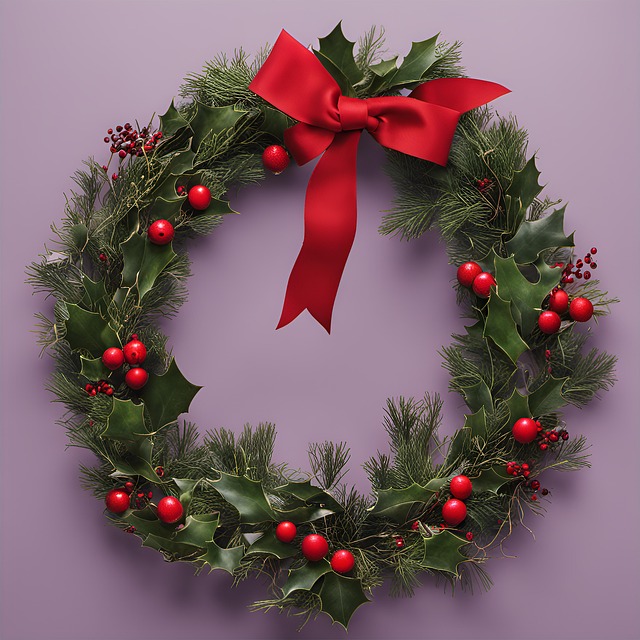 Download free HD stock image of Ai Generated Christmas Free ai generated christmas wreath illustration