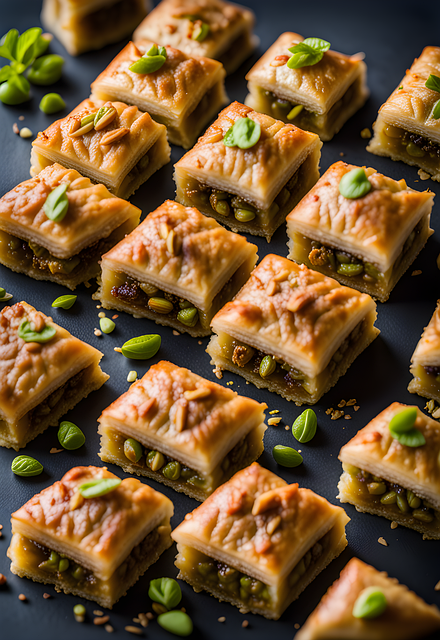 Free ai generated pistachio baklava illustration