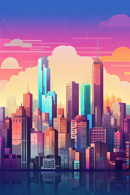 Free ai generated pixelscape city illustration