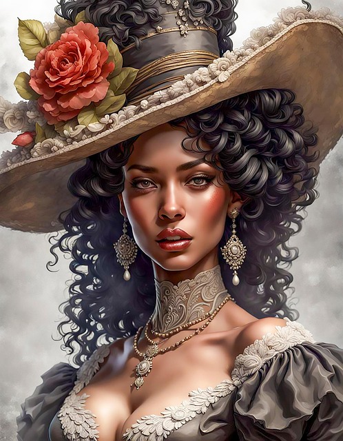Free ai generated woman victorian illustration