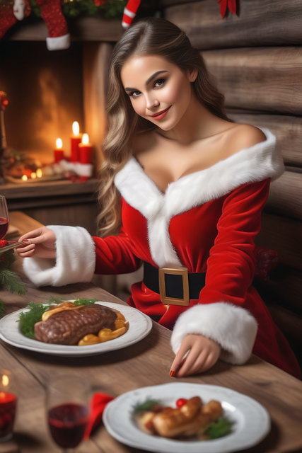 Download free HD stock image of Ai Generated Girl Free ai generated girl christmas illustration