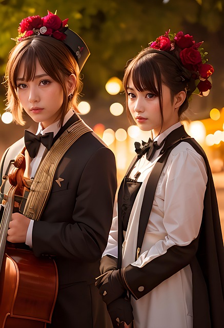 Free ai generated musicians girls illustration