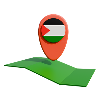 Locatie Van De Pin, Palestina, Map