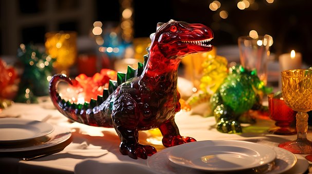 Ai Generado, Dinosaurio, Vidrio, Festivo