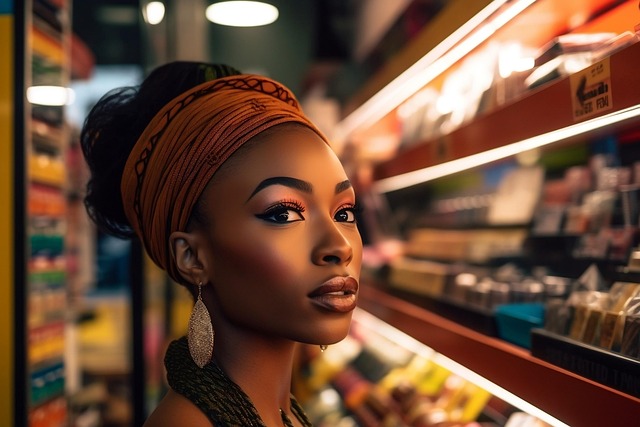 Free ai generated woman shopping illustration