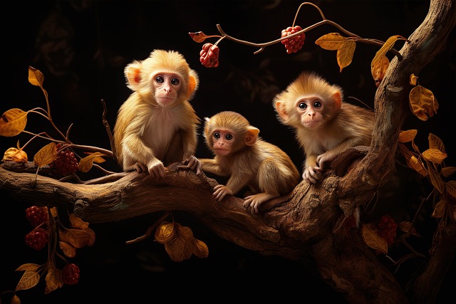 Free ai generated monkeys primates illustration