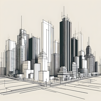 Bygninger, Arkitektur, Tegning, Kunst