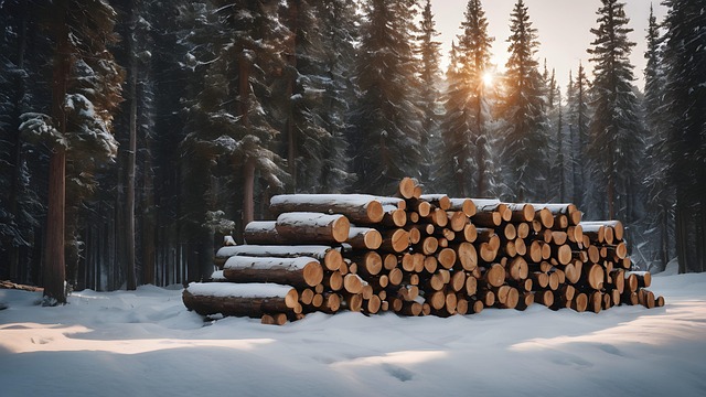 Free ai generated logs firewood illustration