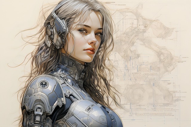 Free ai generated woman robot illustration