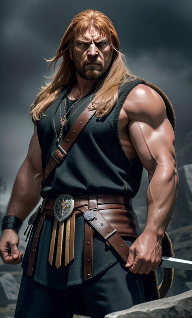 Free ai generated man warrior illustration