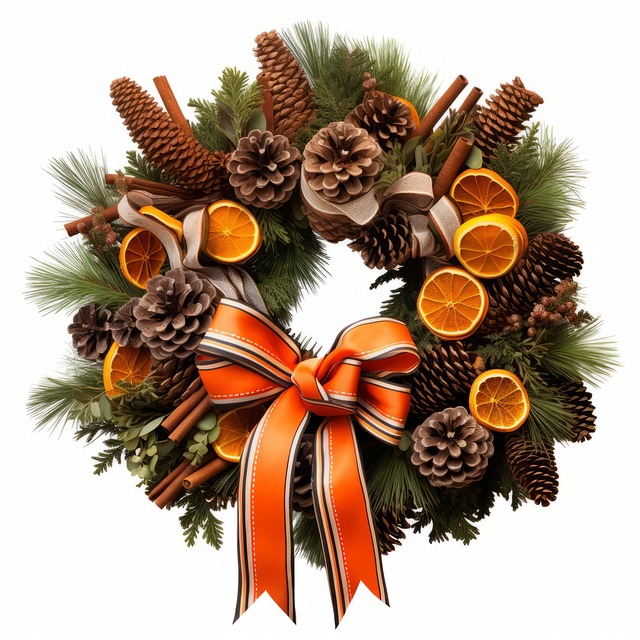 Free ai generated oranges wreath illustration