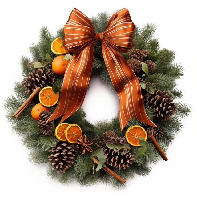 Free ai generated oranges wreath illustration