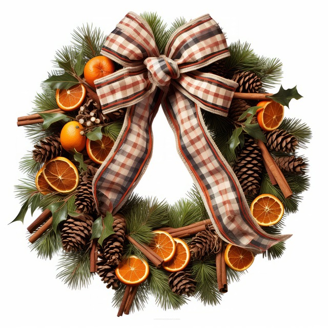 Free ai generated oranges wreath illustration