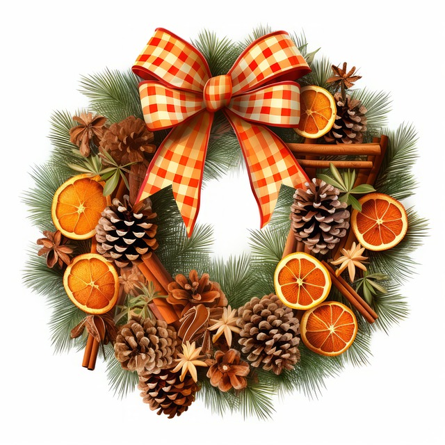 Free ai generated oranges wreath illustration