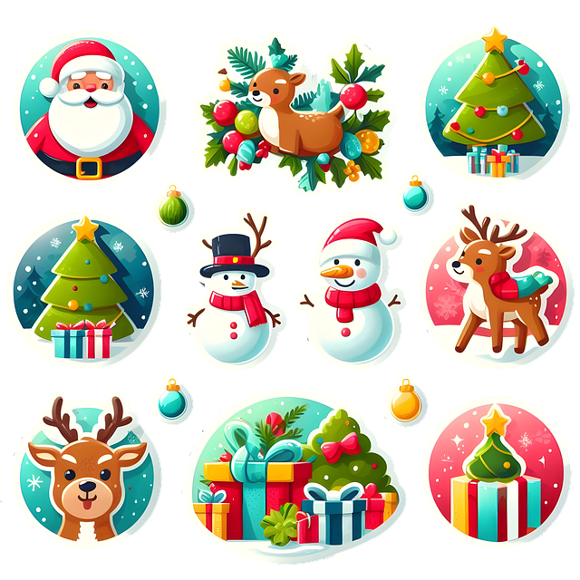 Free ai generated christmas icons illustration