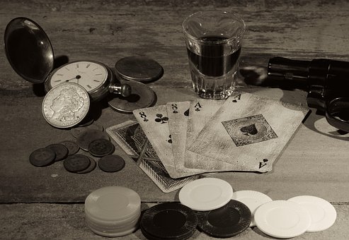 Poker, Glücksspiel, Karten, As, Glas