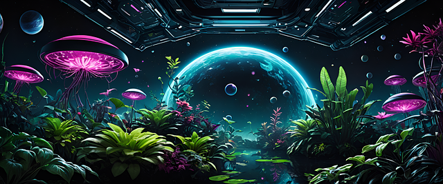 Free ai generated deep space garden illustration