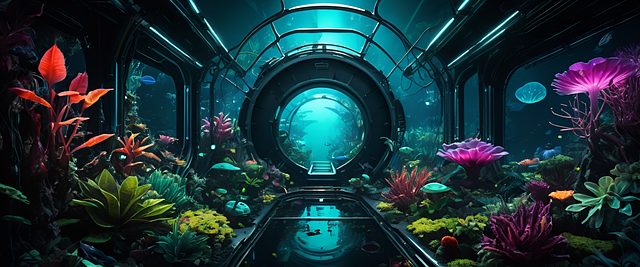 Free ai generated deep space garden illustration