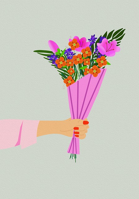 Free bouquet flowers gift illustration