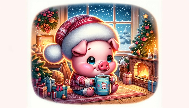 Ai Generiert, Weihnachten, Schwein