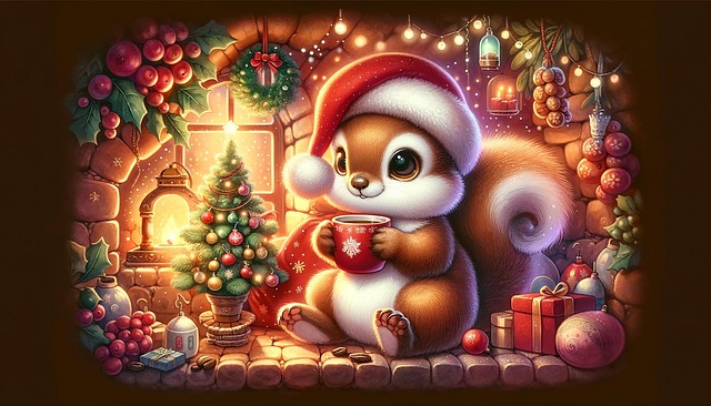 Ai Generiert, Weihnachten, Eichhörnchen