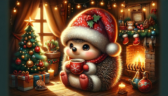 Ai Generiert, Weihnachten, Igel