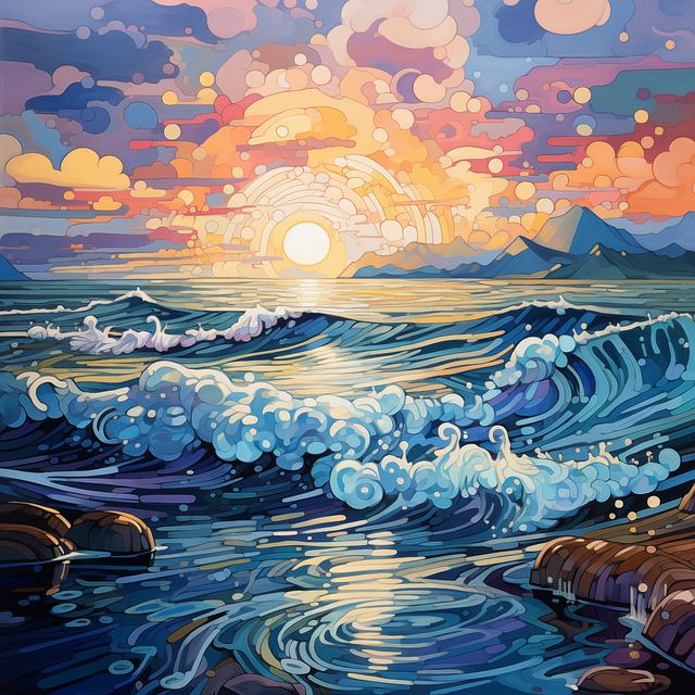 Download Ai Generated, Sea, Waves. Royalty-Free Stock Illustration ...