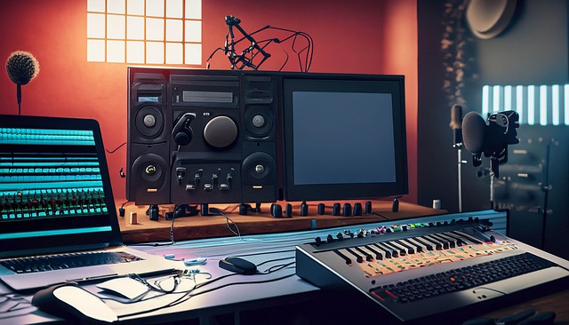 Free ai generated music studio illustration